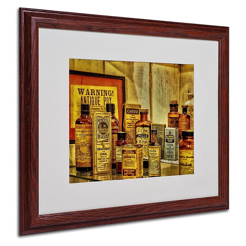 Trademark Fine Art 'Vintage Medicines' 16" x 20" Wood Frame Art image 1