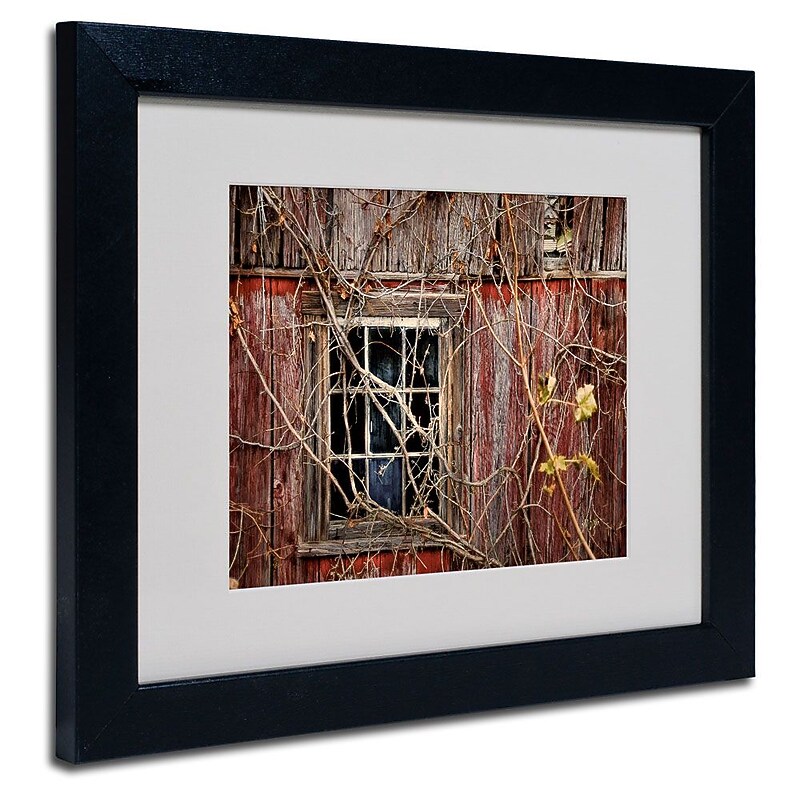 Trademark Fine Art 'Old Barn Window' 11" x 14" Black Frame Art image 1