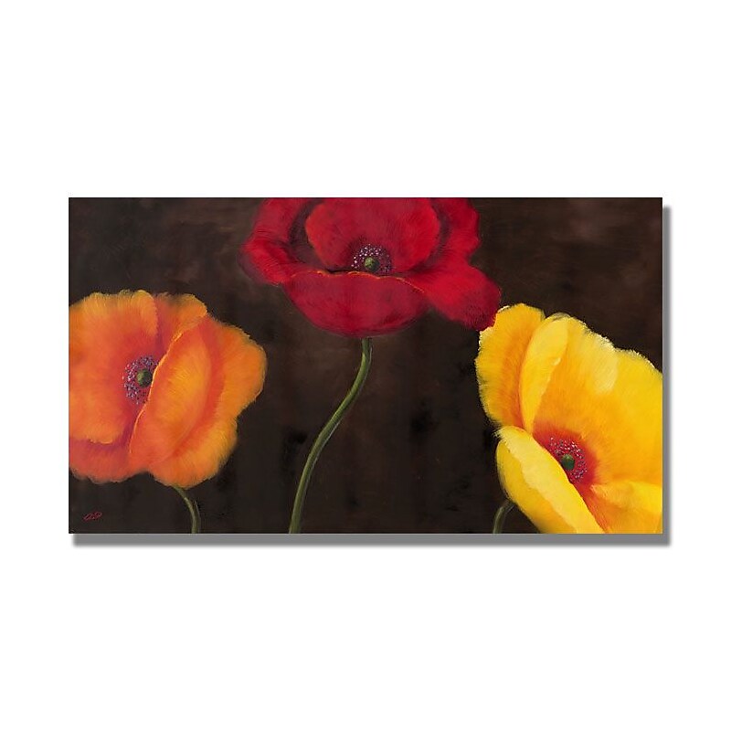 Trademark Fine Art 'Orange Red and Yellow' 14" x 24" Canvas Art image 1