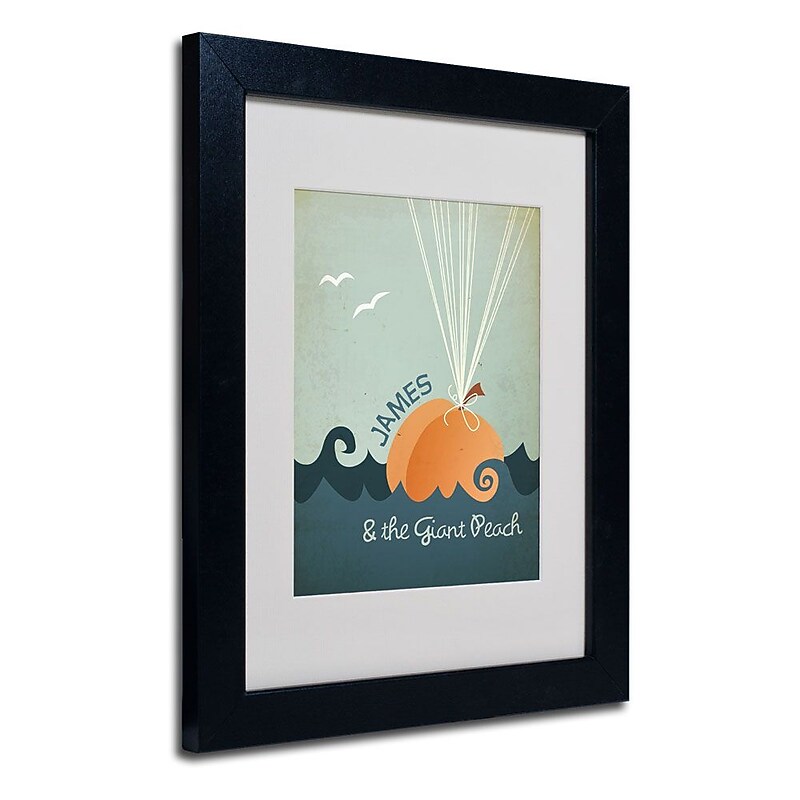 Trademark Fine Art 'James and the Giant Peach' 11" x 14" Black Frame Art image 1