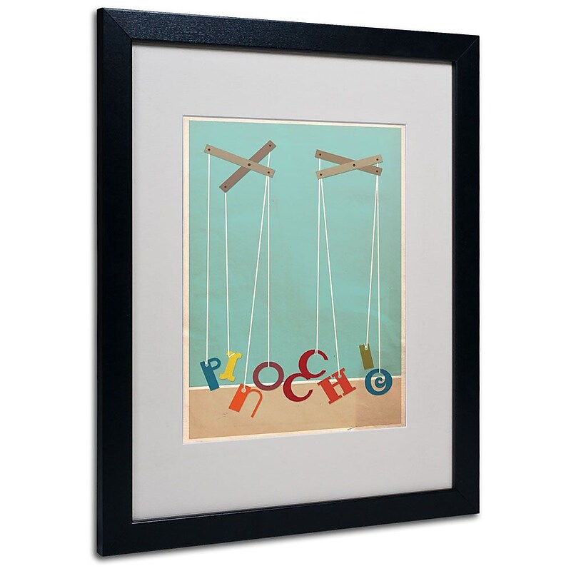 Trademark Fine Art 'Pinocchio' 16" x 20" Black Frame Art image 1