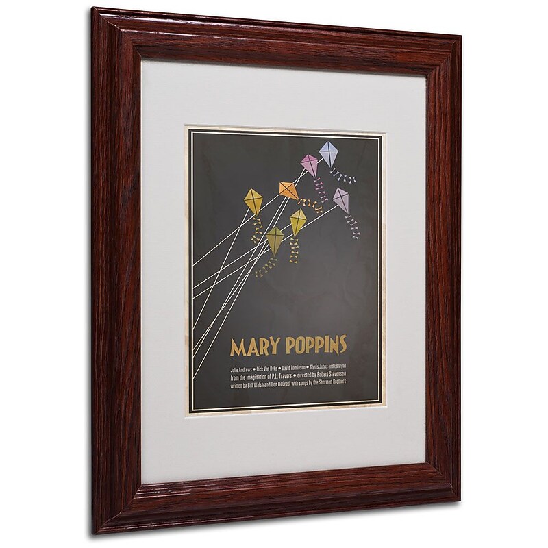 Trademark Fine Art 'Mary Poppins' 11" x 14" Wood Frame Art image 1