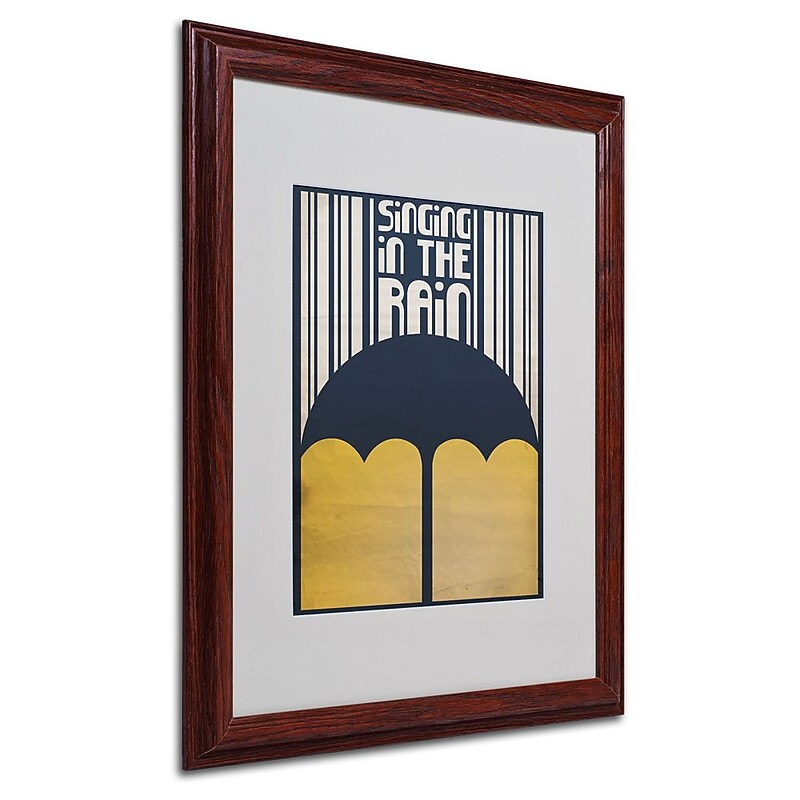 Trademark Fine Art 'Singing in the Rain' 16" x 20" Wood Frame Art image 1