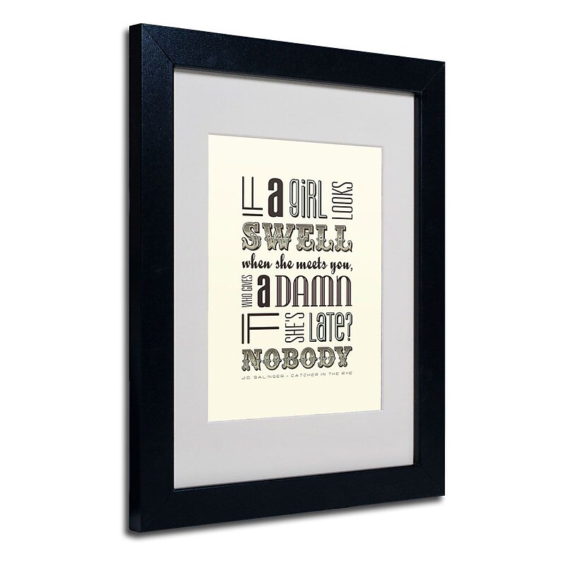 Trademark Fine Art 'Girl Looks Swell II' 11" x 14" Black Frame Art image 1
