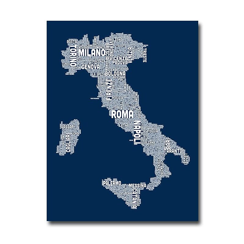 Trademark Fine Art 'Italy City Map II' 35" x 47" Canvas Art image 1