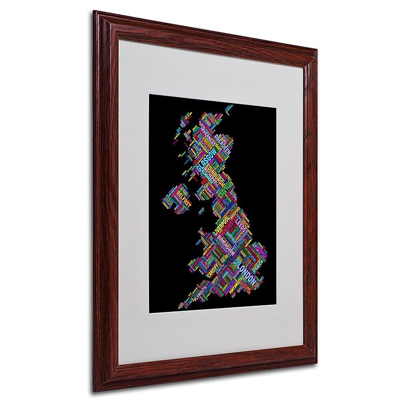 Trademark Fine Art 'United Kingdom VII' 16" x 20" Wood Frame Art image 1