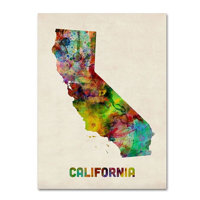 Trademark Fine Art 'California Map' 24" x 32" Canvas Art image 1