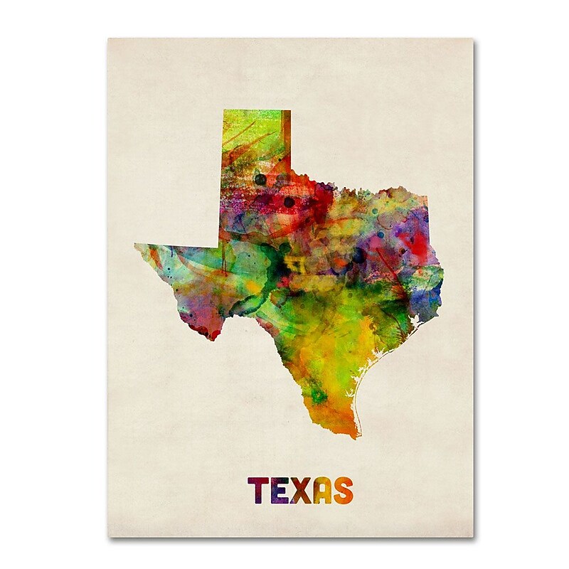 Trademark Fine Art 'Texas Map' 24" x 32" Canvas Art image 1
