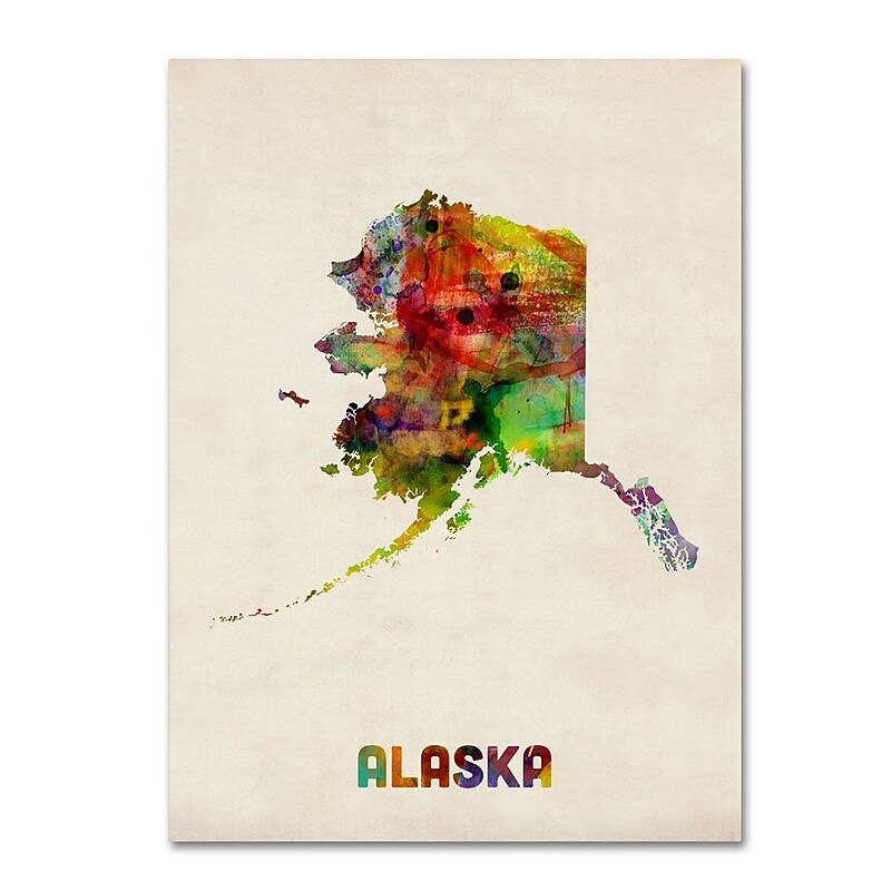 Trademark Fine Art 'Alaska Map' 14" x 19" Canvas Art image 1