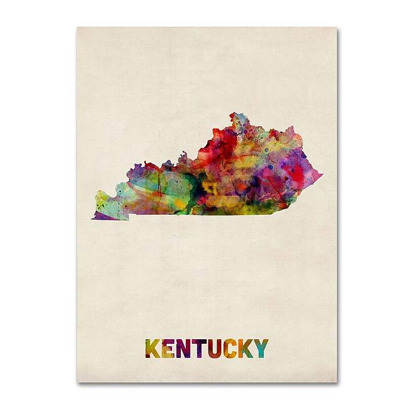 Trademark Fine Art 'Kentucky Map' 24" x 32" Canvas Art image 1