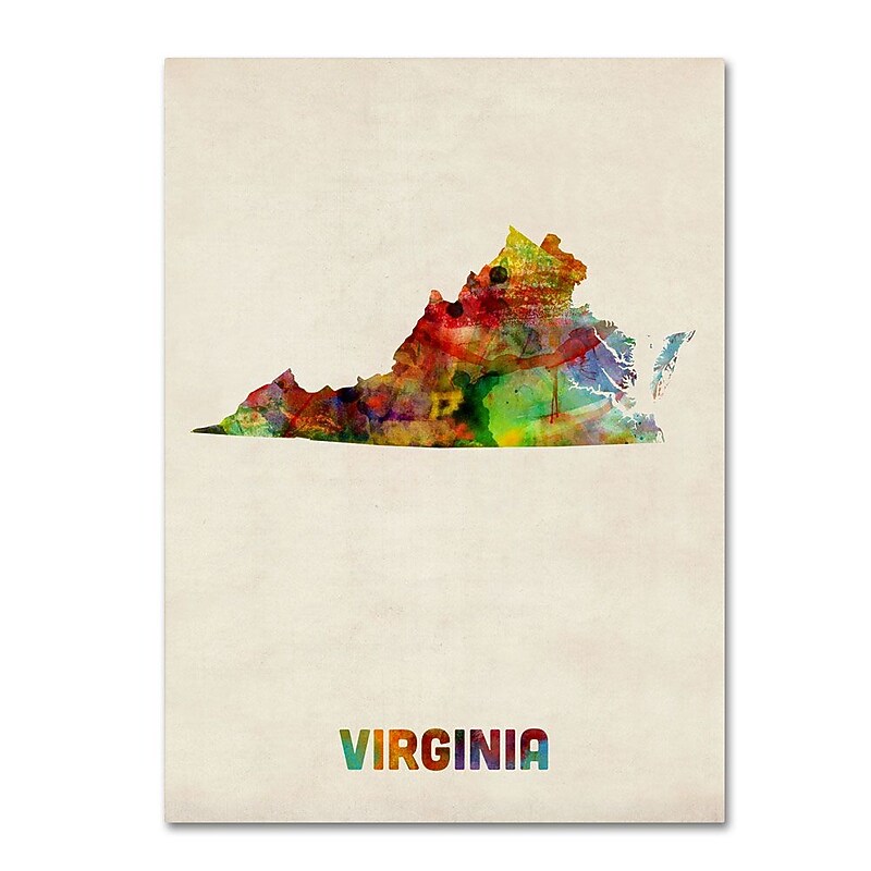 Trademark Fine Art 'Virginia Map' 35" x 47" Canvas Art image 1