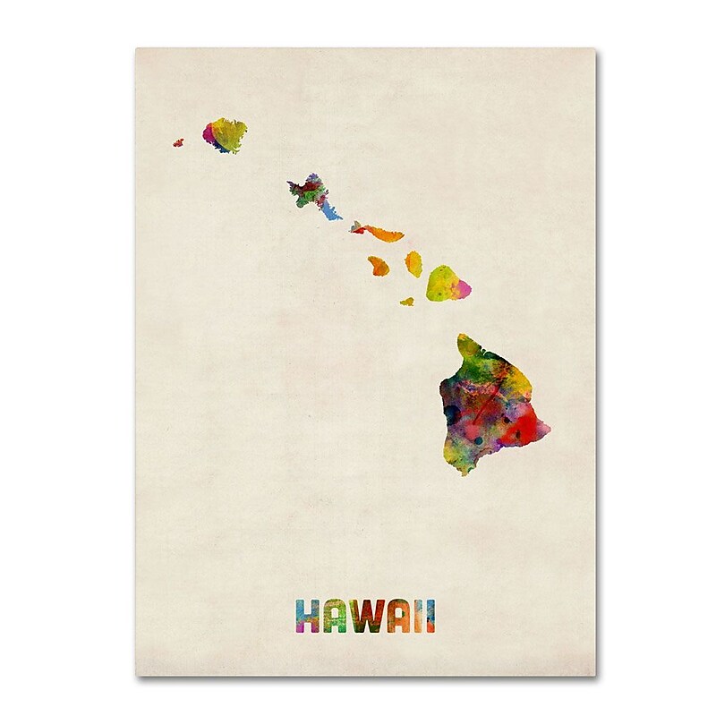 Trademark Fine Art 'Hawaii Map' 24" x 32" Canvas Art image 1