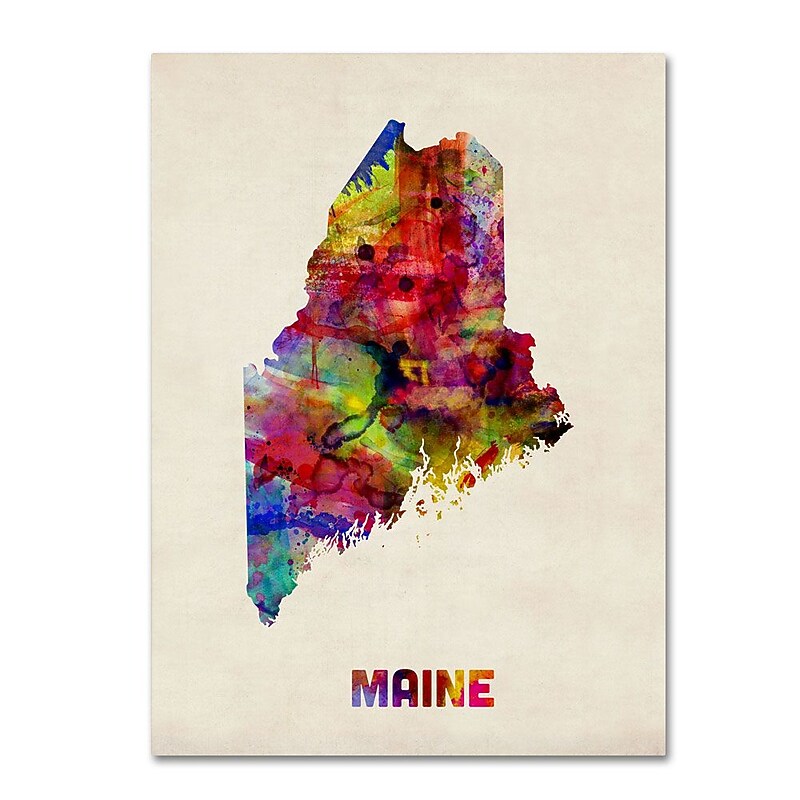 Trademark Fine Art 'Maine Map' 24" x 32" Canvas Art image 1