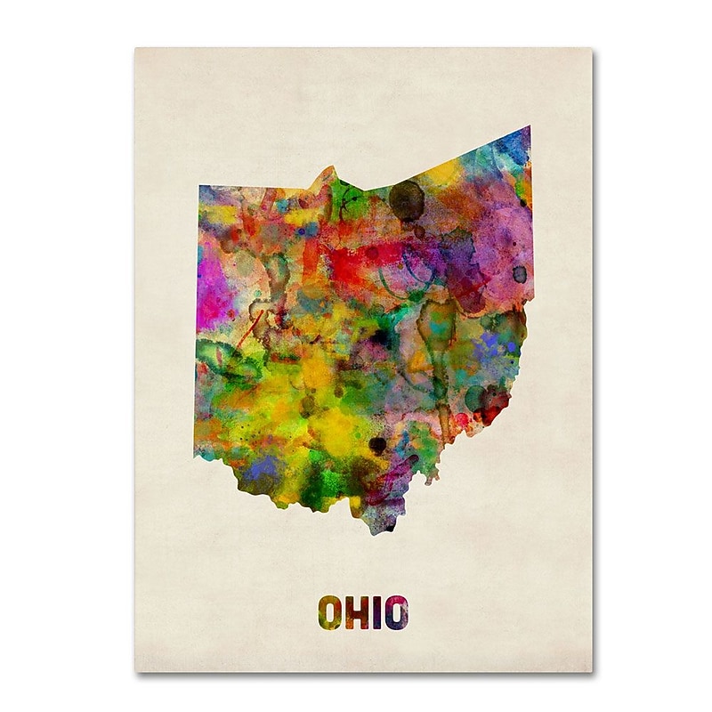 Trademark Fine Art 'Ohio Map' 24" x 32" Canvas Art image 1