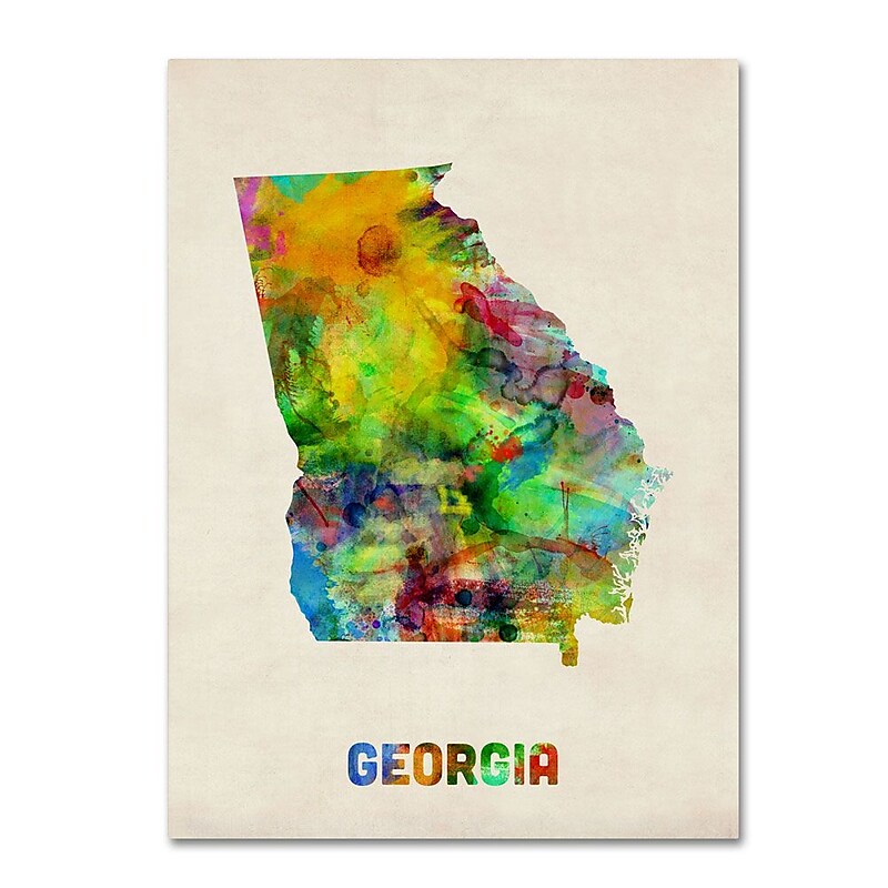 Trademark Fine Art 'Georgia Map' 24" x 32" Canvas Art image 1
