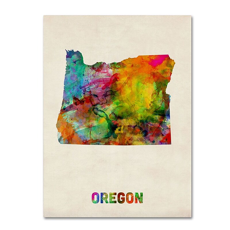 Trademark Fine Art 'Oregon Map' 24" x 32" Canvas Art image 1