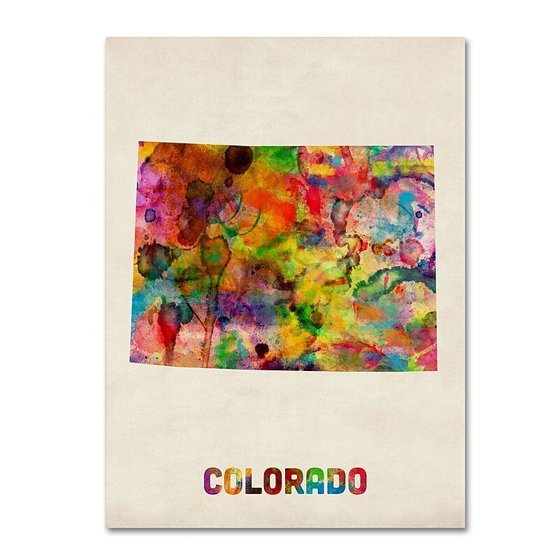 Trademark Fine Art 'Colorado Map' 24" x 32" Canvas Art image 1