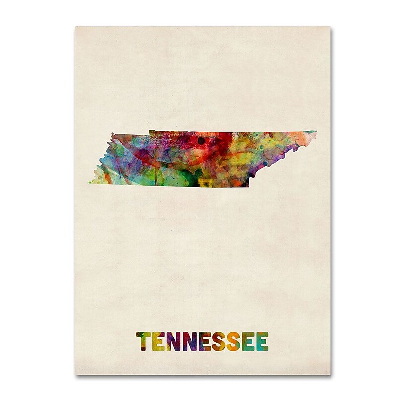 Trademark Fine Art 'Tennessee Map' 14" x 19" Canvas Art image 1