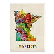 Trademark Fine Art 'Minnesota Map' 35" x 47" Canvas Art