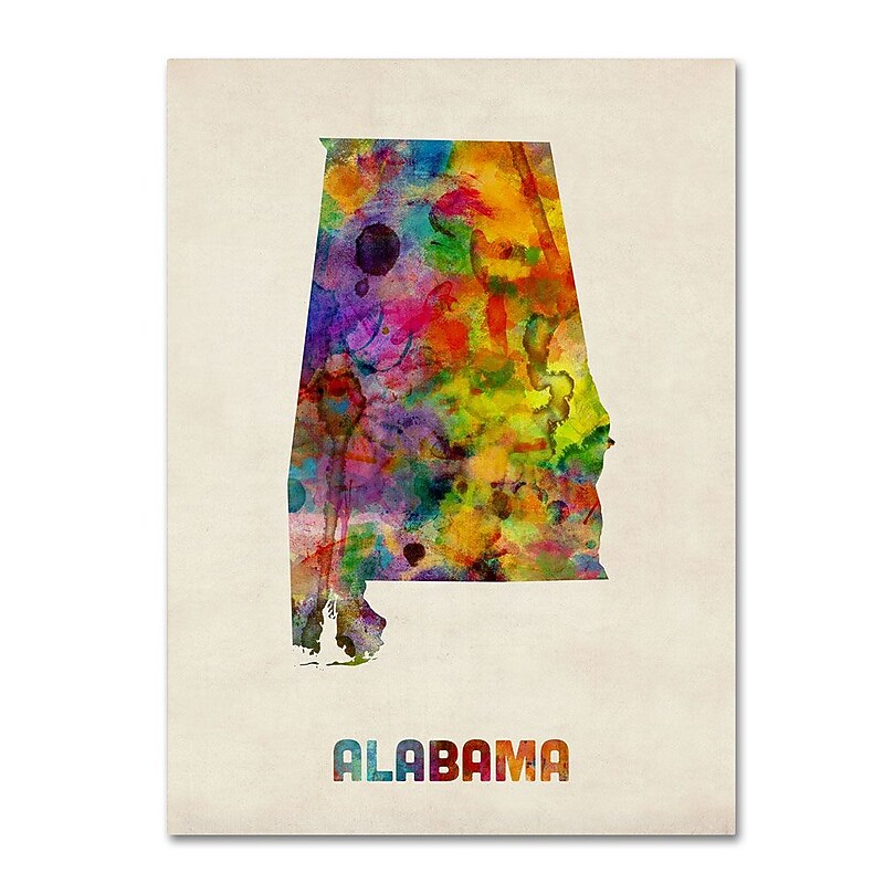 Trademark Fine Art 'Alabama Map' 24" x 32" Canvas Art image 1