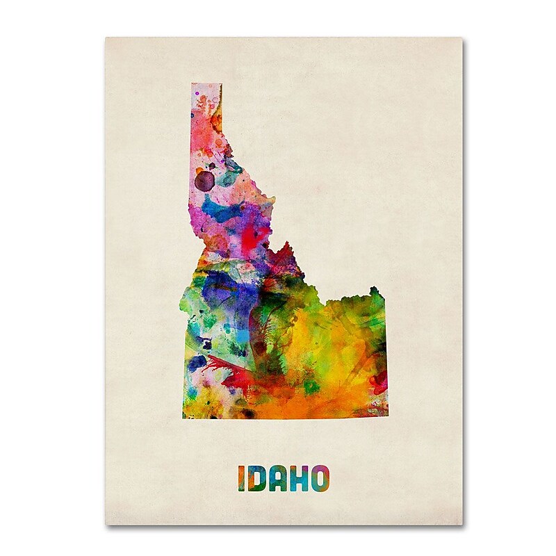 Trademark Fine Art 'Idaho Map' 35" x 47" Canvas Art image 1