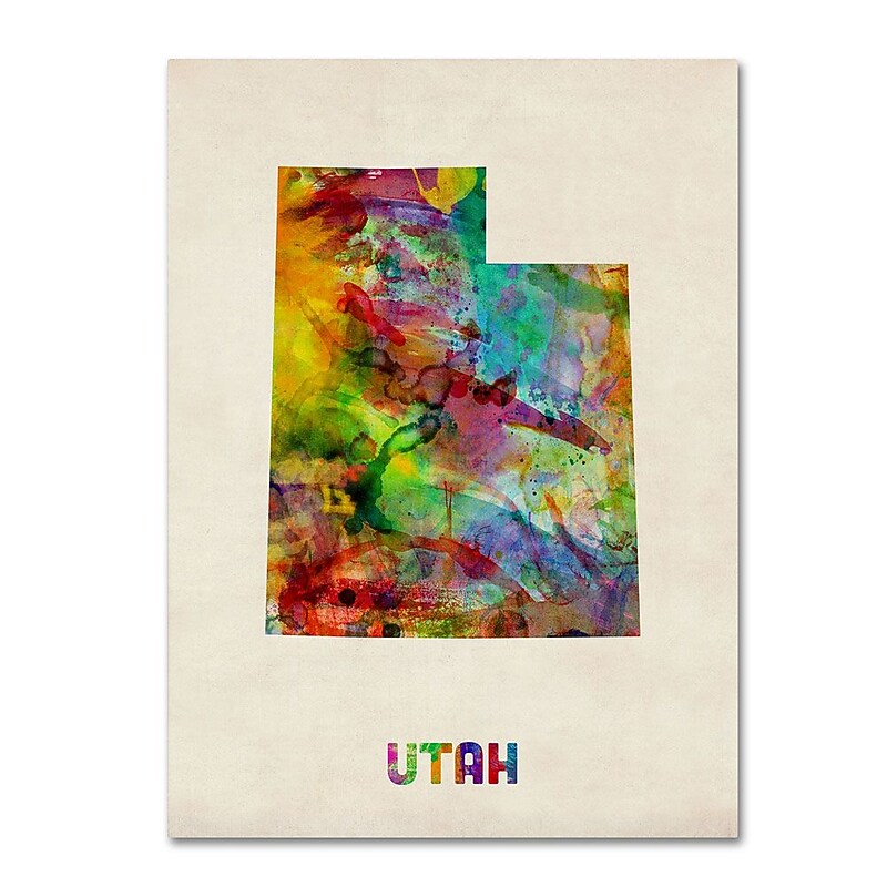 Trademark Fine Art 'Utah Map' 24" x 32" Canvas Art image 1