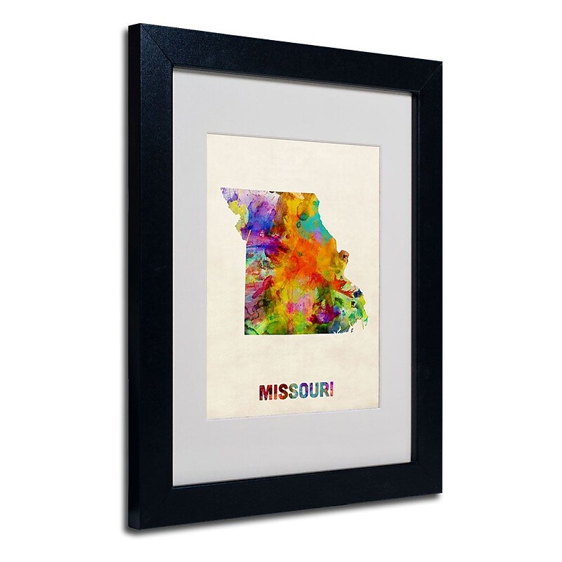 Trademark Fine Art 'Missouri Map' 11" x 14" Black Frame Art image 1