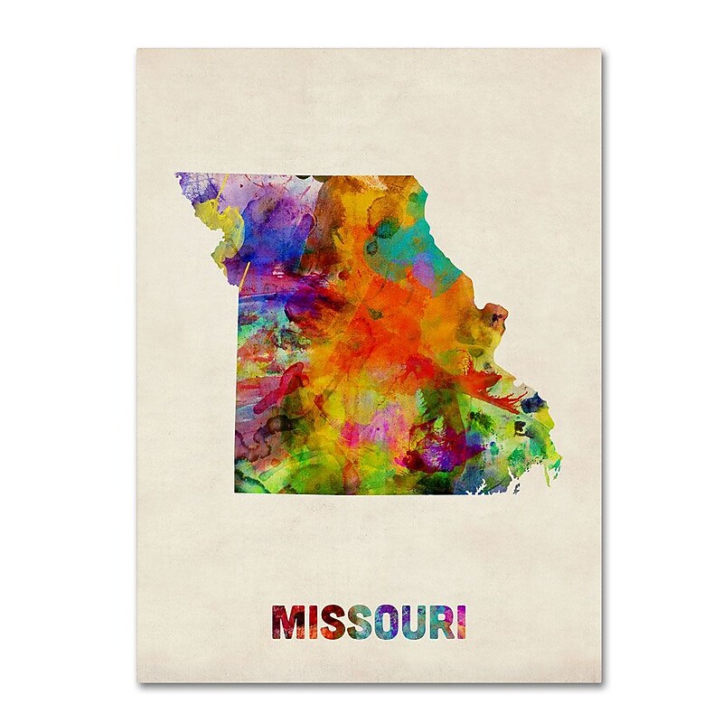 Trademark Fine Art 'Missouri Map' 14" x 19" Canvas Art image 1