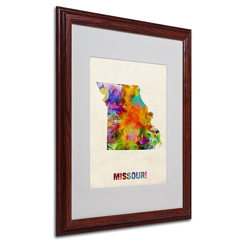 Trademark Fine Art 'Missouri Map' 16" x 20" Wood Frame Art image 1