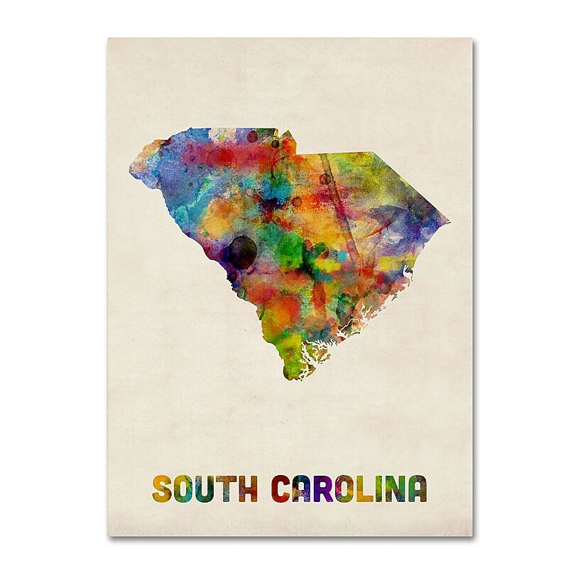 Trademark Fine Art 'South Carolina Map' 24" x 32" Canvas Art image 1