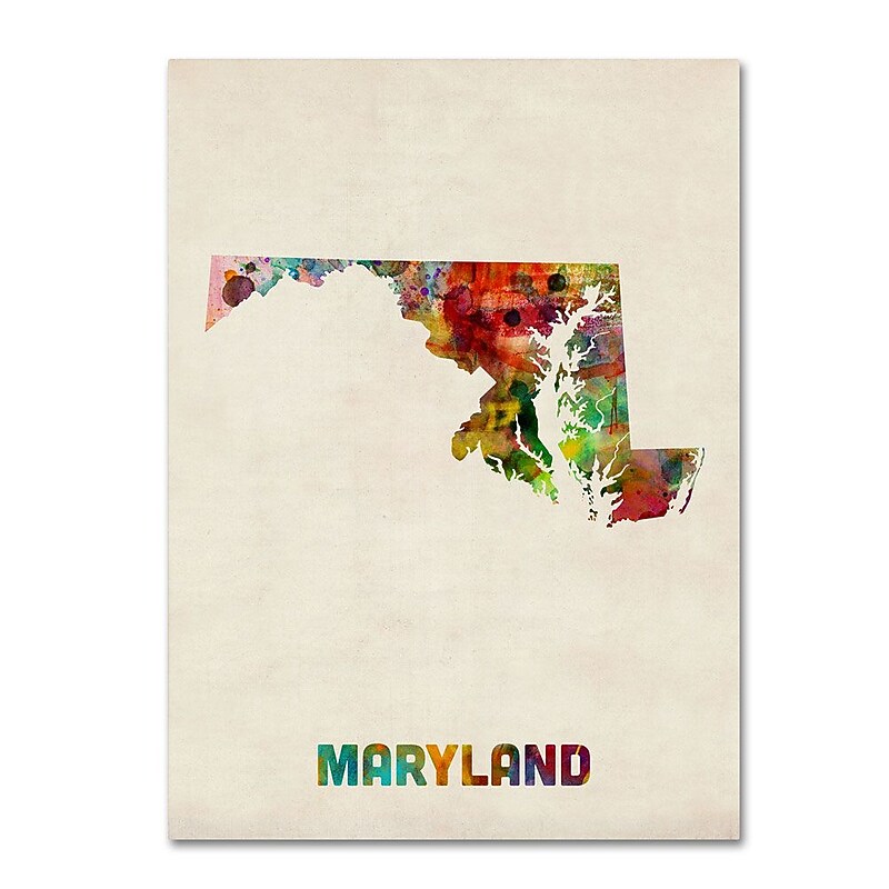 Trademark Fine Art 'Maryland Map' 24" x 32" Canvas Art image 1