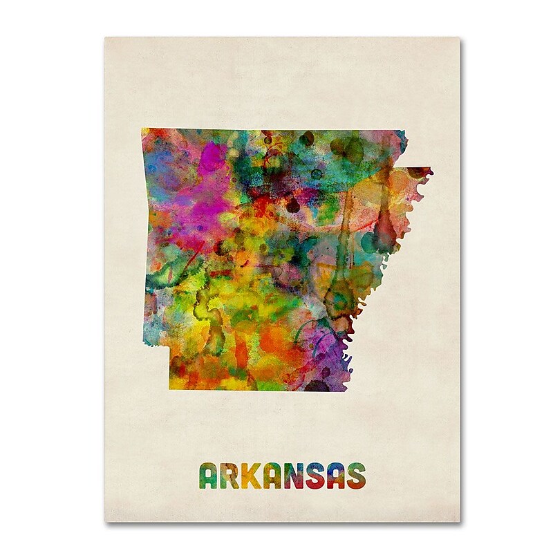 Trademark Fine Art 'Arkansas Map' 24" x 32" Canvas Art image 1