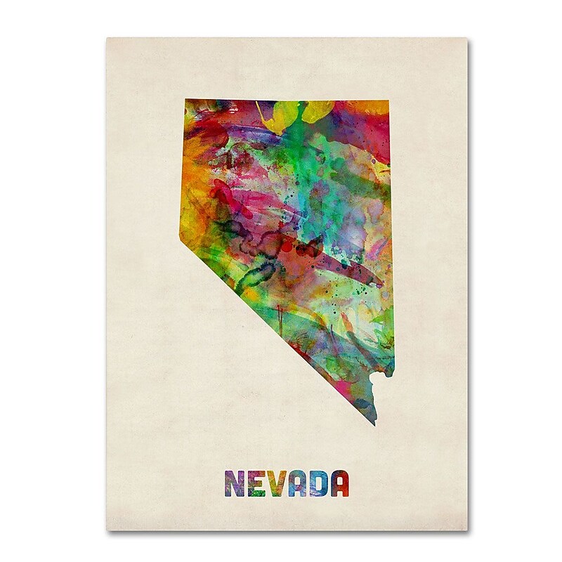 Trademark Fine Art 'Nevada Map' 18" x 24" Canvas Art image 1