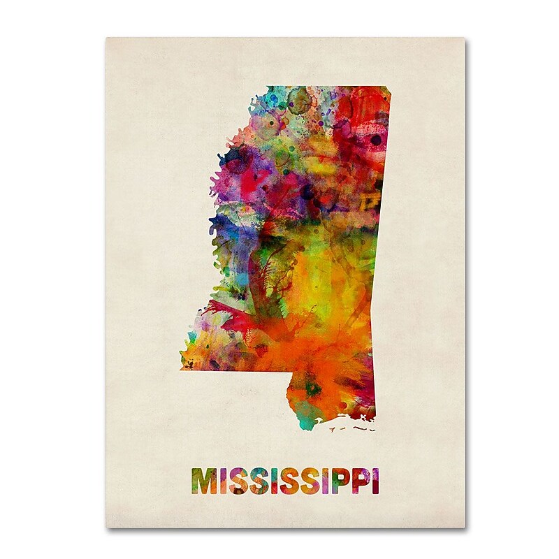 Trademark Fine Art 'Mississippi Map' 18" x 24" Canvas Art image 1
