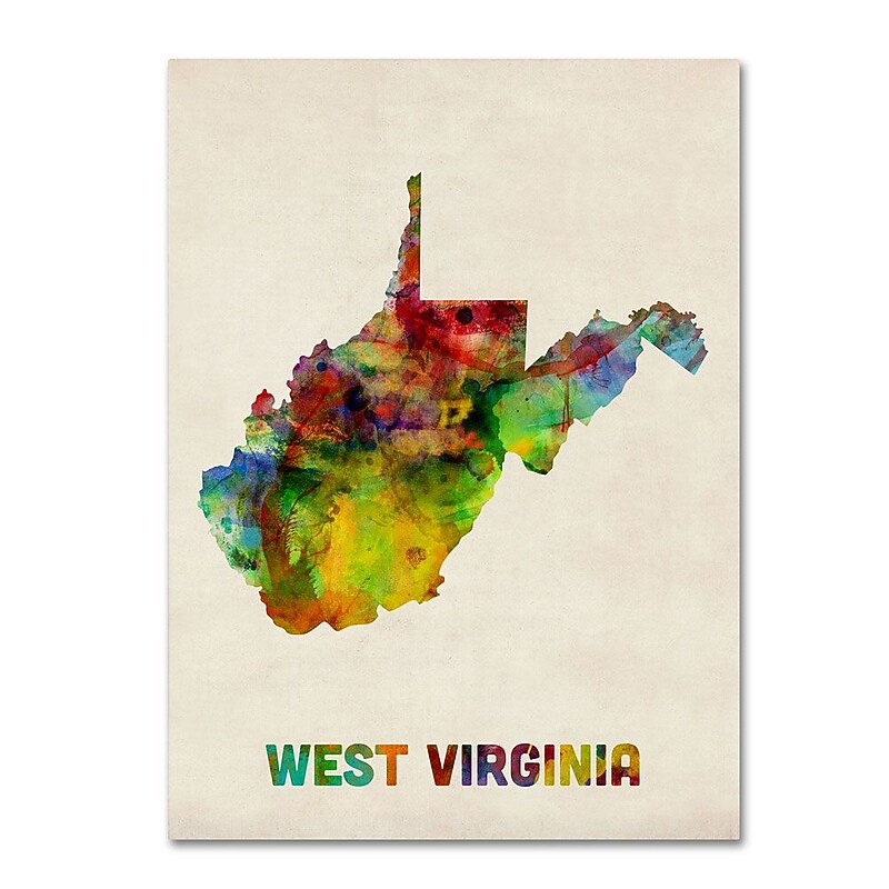 Trademark Fine Art 'West Virginia Map' 24" x 32" Canvas Art image 1
