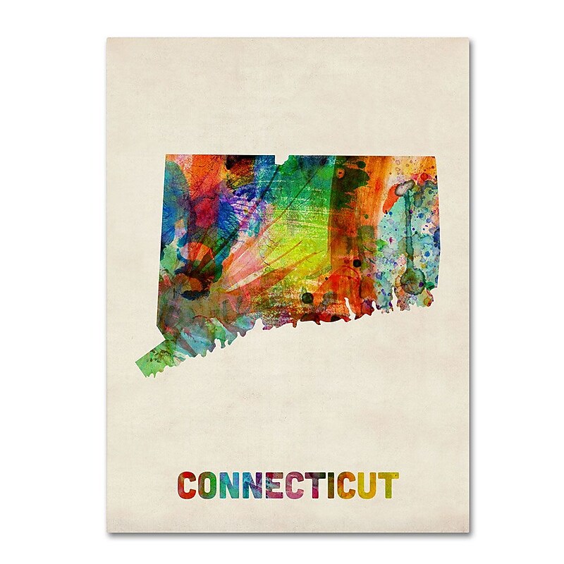 Trademark Fine Art 'Connecticut Map' 24" x 32" Canvas Art image 1