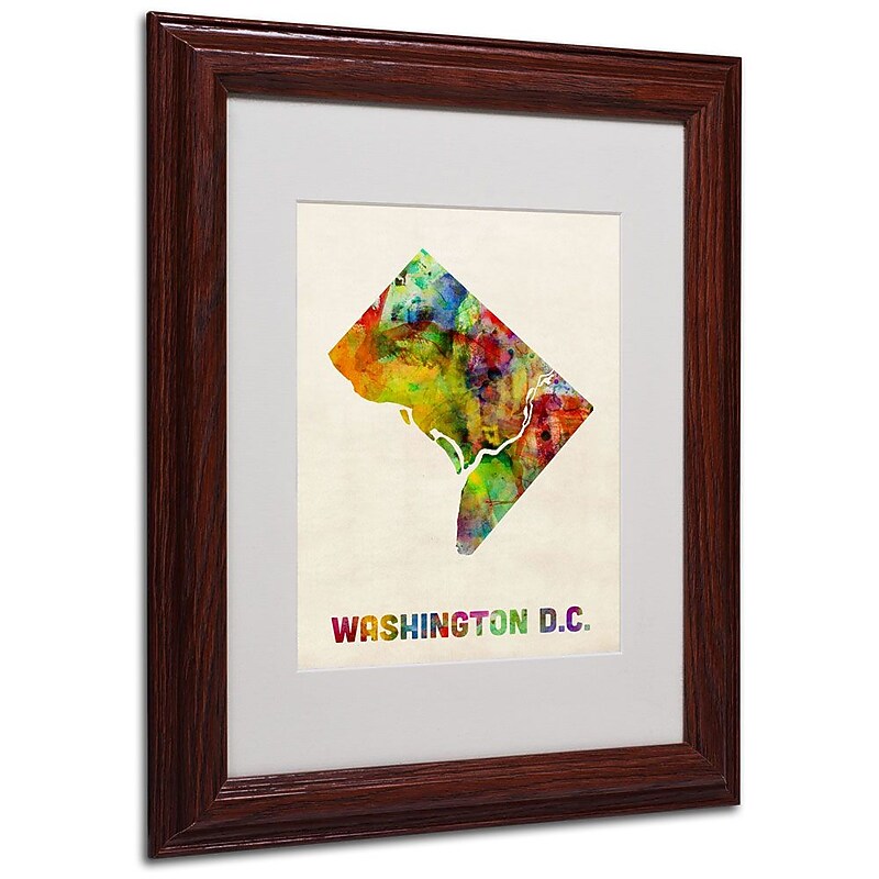 Trademark Fine Art 'Washington D.C. Map' 11" x 14" Wood Frame Art image 1
