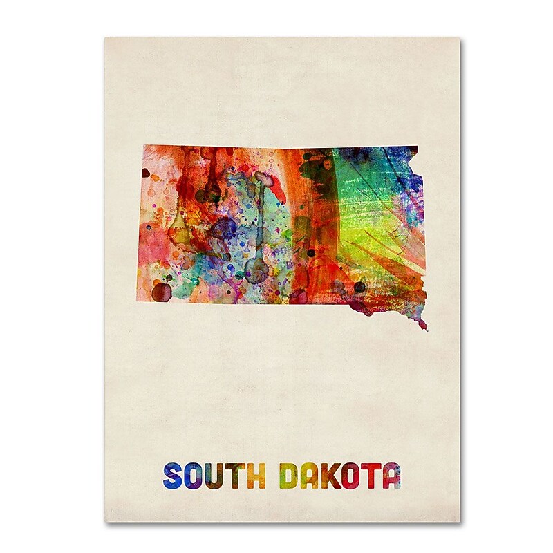 Trademark Fine Art 'South Dakota Map' 35" x 47" Canvas Art image 1