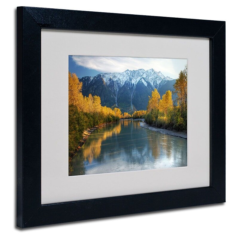 Trademark Fine Art 'Autumn River' 11" x 14" Black Frame Art image 1