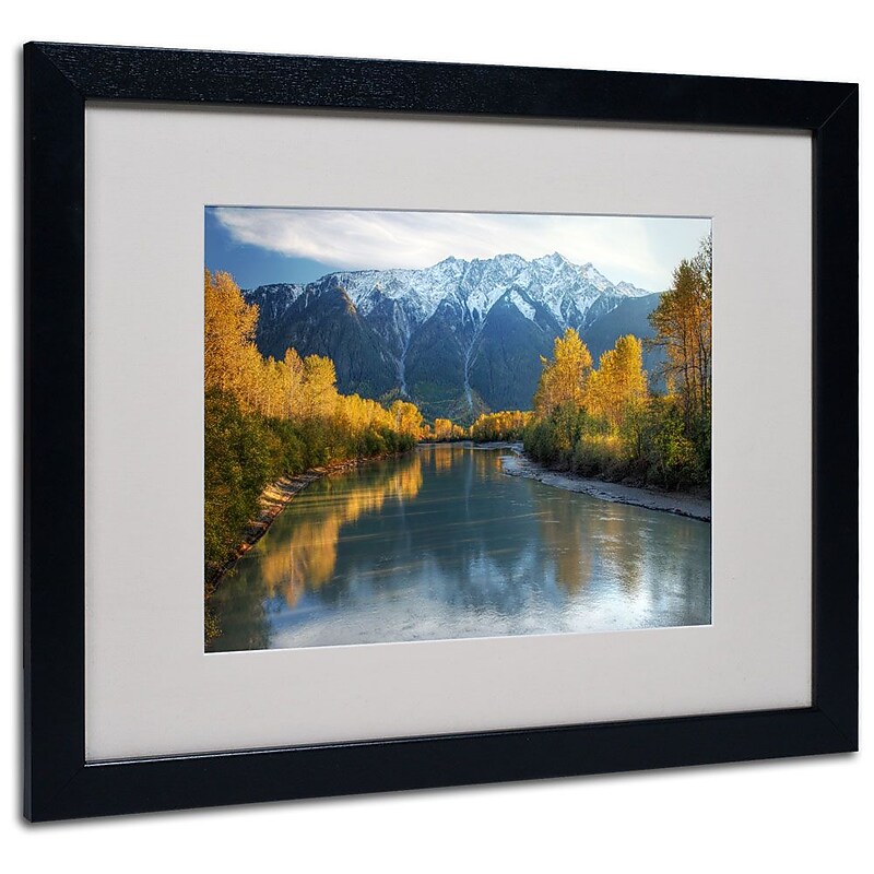 Trademark Fine Art 'Autumn River' 16" x 20" Black Frame Art image 1