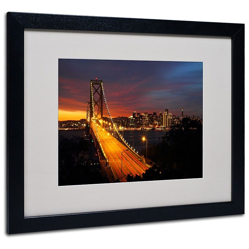 Trademark Fine Art 'Bay Bridge' 16" x 20" Black Frame Art image 1
