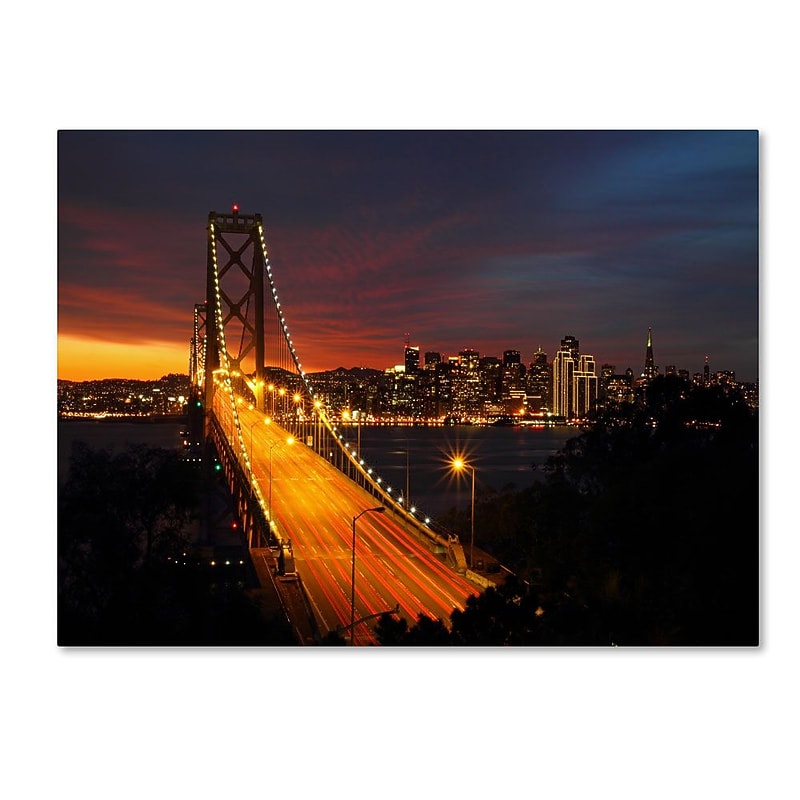 Trademark Fine Art 'Bay Bridge' 16" x 24" Canvas Art image 1