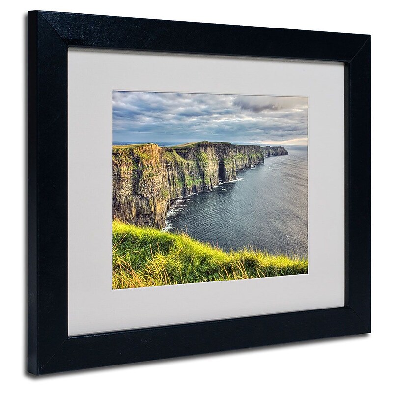 Trademark Fine Art 'Cliffs of Moher Ireland' 11" x 14" Black Frame Art image 1