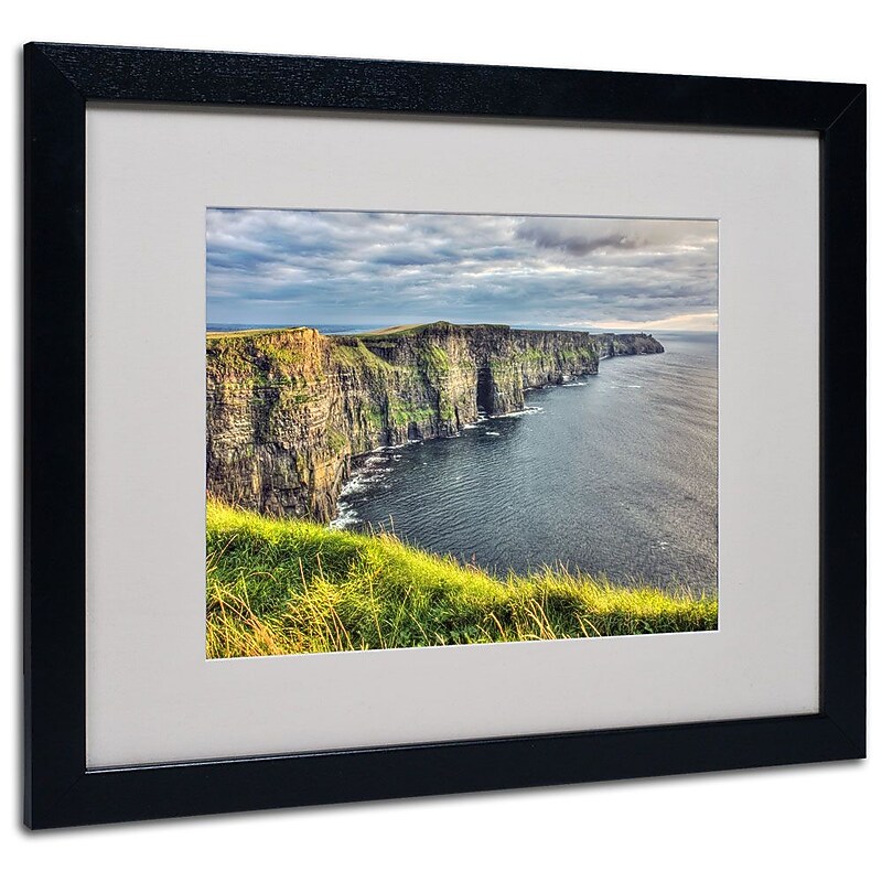 Trademark Fine Art 'Cliffs of Moher Ireland' 16" x 20" Black Frame Art image 1