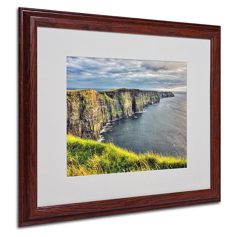 Trademark Fine Art 'Cliffs of Moher Ireland' 16" x 20" Wood Frame Art image 1