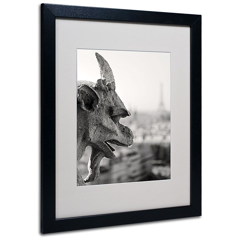 Trademark Fine Art 'Gargoyle Paris' 16" x 20" Black Frame Art image 1