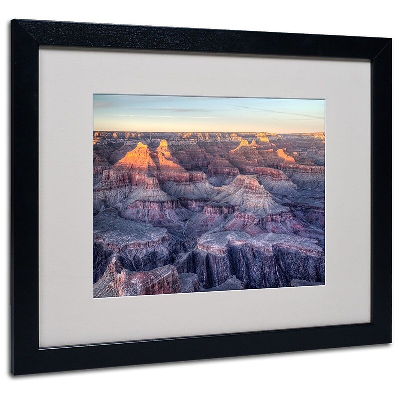 Trademark Fine Art 'Grand Canyon Sunset' 16" x 20" Black Frame Art image 1