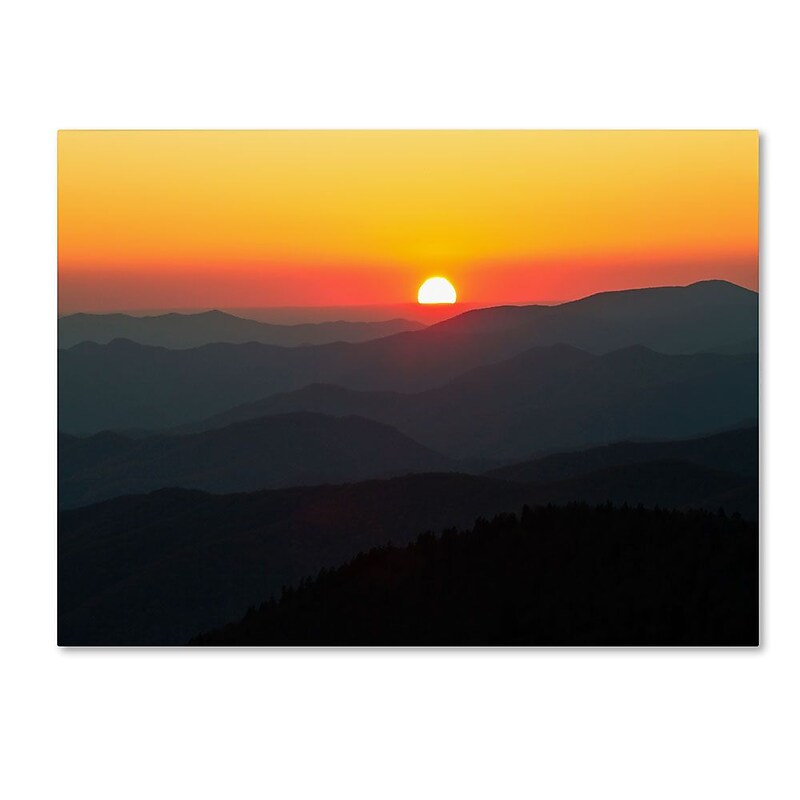 Trademark Fine Art 'Great Smoky Mountains Sunset' 16" x 24" Canvas Art image 1