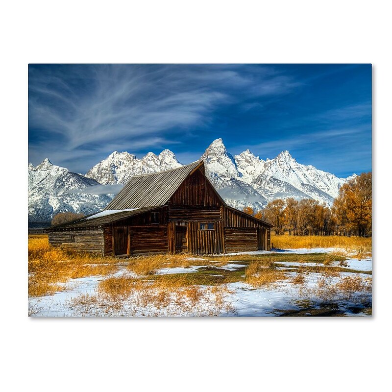 Trademark Fine Art 'Iconic Barn Grand Teton' 14" x 19" Canvas Art image 1