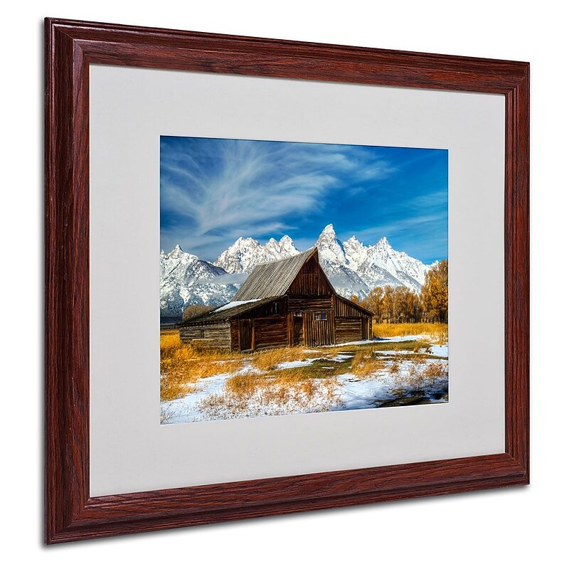 Trademark Fine Art 'Iconic Barn Grand Teton' 16" x 20" Wood Frame Art image 1